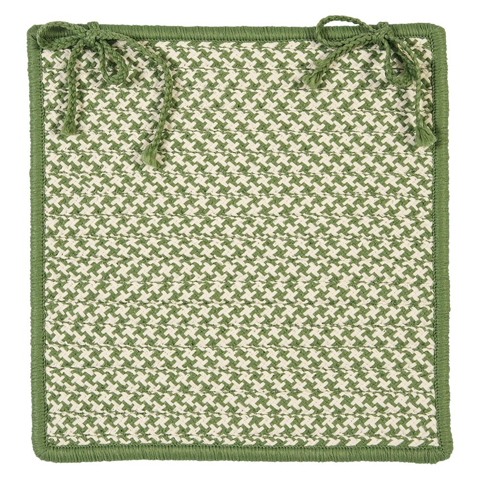 Colonial Mills OT68A015X015S Outdoor Houndstooth Tweed - Leaf Green Chair Pad (set 4)